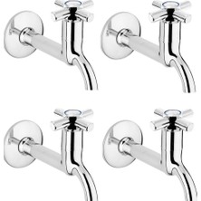 KSB Store 4lü Artı Aç Kapa 4 Kollu Krom Çevirveli Musluk Duvardan Tek Girişli ( Lisinya )