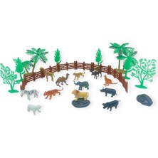 Ergün Store Hayvan Figürleri - Aksesuarlı Vahşi Hayvanlar Seti  - Mini Set 30 Parça (Lisinya)