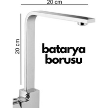 KSB Store Krom Mutfak Evye Batarya Için Köşeli Su Borusu Paslanmaz ve Eca Uyumlu 20X20 ( Lisinya )