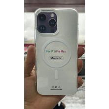 İzel Aksesuar Apple Iphone 14 Pro Max Sert Pc Sararmaz Magsafe Şeffaf  Kılıf