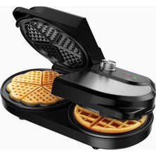 Arendo Belçika Double Waffle Makinesi Kalp Şekilli 1400W