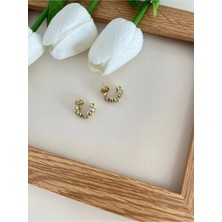 Nergis Collection 14K Zarif Zirkon Taşlı Çelik Küpe Xuping Küpe