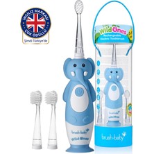 Brush-Baby Wildones Çocuklar İçin Elektrikli Şarj Edilebilir Diş Fırçası Fil, 0-10 Yaş, akıllı LED, 3 Yedek Başlık