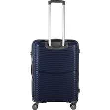 Mçs Ultra Hafif Logolu Extra Körüklü Polipropilen 360 C° Döner 4 Çiftli Tekerli Teleskopik Saplı Valiz