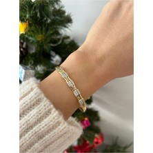 Nergis Collection Kadın 14K Kelepçe Bileklik Çelik Vip Bileklik