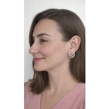 Nergis Collection Kadın Tasarım Eskitme Detaylı Pembe Küpe