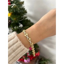 Nergis Collection Kadın 14K Xuping Çelik Gold Altın Bileklik Özel Seri Vip Bileklik