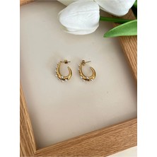 Nergis Collection Kadın Çelik Incili Küpe