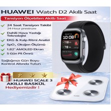 Huaweı Watch D 2 Akıllı Saat Siyah + Huawei Scala 3 Yağ Ölçer Baskül Hediye