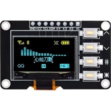 Emay Center 0.96" 128X64 4 Butonlu OLED Ekran I2C SSD1315 Sarı Mavi Arduino Uyumlu Grafik LCD