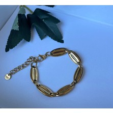 Nergis Collection Özel Tasarım Kadın Oval Çelik Bileklik