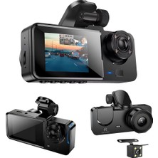 Katjmer KTDC001 Wifi Full Hd 3 Kameralı Araç Içi Güvenlik Kamerası – Ön Iç Arka Kayıt