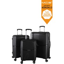 Mçs Unisex Polipropilen Kırılmaz 360 C Dönebilen 4 Çift Teker Extra Körüklü 3'lü Valiz Set