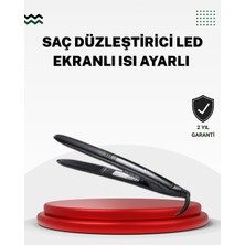 Ergün Store 2025 Seri Profesyonel Isı Ayarlı Titanyum Kaplama Saç Düzleştirici Dijital Ekranlı - Lisinya