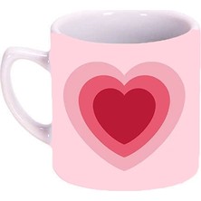 Aşk ve Sevgi Temalı Desenli Türk Kahvesi Fincanı Tekli