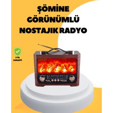Ergün Store Taşınabilir Şömine Görünümlü Bluetooth Hoparlör – Solar Şarjlı, Alev Işıklı, 7W Ses - Lisinya