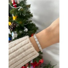 Nergis Collection Kadın Rodyum Kaplama Özel Seri Çelik Kelepçe Bileklik