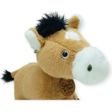 Colezium Peluş Hayvanlar Sesli 30 cm At - Koyu Kahverengi - 1 Adet