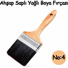 Badem10 Ahşap Saplı Yağlı Boya Fırçası No: 4 Usta Tipi Boya Fırçası Kaliteli Malzeme Uzun Ömürlü Kullanım