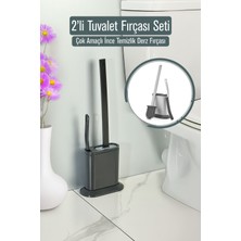 İndecor Houseware 2'li Tuvalet Fırçası Seti ve Çok Amaçlı Ince Temizlik Fırçası Derz Banyo Detay Temizleme Fırçası