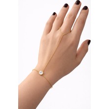 Nergis Collection Minimal Taş Detaylı Şahmeran Bileklik – Altın Renk Zarif El Zinciri