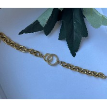 Nergis Collection Özel Tasarım Zirkon Taş Detaylı Örme Çelik Bileklik