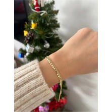 Nergis Collection Kadın 14K Xuping Gold Çelik Vip Özel Seri Bileklik Pul Bileklik