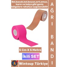Wintoup #ağrıbandı Uzun Süre Etkili Kas Bacak Kol Boyun Sırt Omuz Karın Kalça Ten Pembe Ağrı Bandı Ikili Set