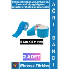 Wintoup #ağrıbandı Uzun Süre Etkili Kas Bel Bacak Kol Boyun Sırt Omuz Karın Kalça Mavi Isı Ağrı Bandı 2 Adet