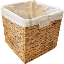 Otantik Çarşı Hasır Katlanır Sepet  Organizer 25X25X25 Cm.