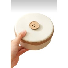 İğne İzi Kompakt Dikiş Seti– Iğne Makas Mezura Iğne Geçirici ve Saklama Kutu Tamirat&onarım Seti Kahverengi