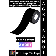 Wintoup #ağrıbandı Uzun Süre Etki Kas Bel Bacak Kol Boyun Sırt Omuz Karın Kalça Siyah Isı Ağrı Bandı 2 Adet