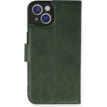 Sylar iPhone 14 Kılıf Trend S Plus Kapaklı Kılıf - Yeşil