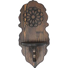 Otantik Çarşı Ahşap Oymalı Kavukluk Lambalık Raf  50X22X16 Cm.
