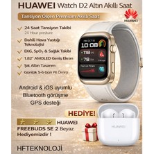 Huawei Huaweı Watch D2 – Altın Beyazı + Huawei Freebuds Se 2 - Beyaz Kulaklık Hediye