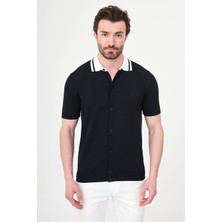 MCR Düz Slim Fit Polo Yaka Düğmeli Kısa Kol Erkek Triko T-Shirt
