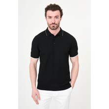 MCR Desenli Slim Fit Polo Yaka Düğmeli Erkek Triko T-Shirt