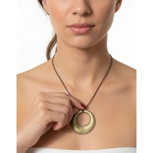 Vintage Takı Vintage Bohem Otantik Bakır Rengi Oval Kolye