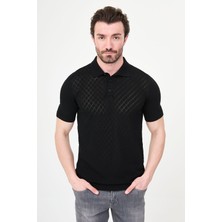 MCR Desenli Slim Fit Polo Yaka Erkek Triko T-Shirt
