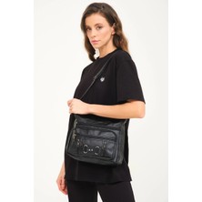 Mox Studio Kadın Yıkama Deri Omuz Çantası Çok Bölmeli Gözlü Kadın Çanta Çapraz Askılı Çapraz Askıılı