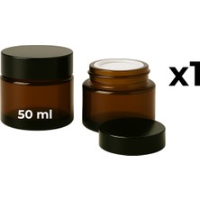 Seray Cam 50 ml Amber Cam Krem Kavanozu + Siyah Kapak