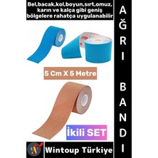 Wintoup #ağrıbandı Uzun Süre Etkili Kas Bacak Kol Boyun Sırt Omuz Karın Kalça Mavi Ten Ağrı Bandı Ikili Set