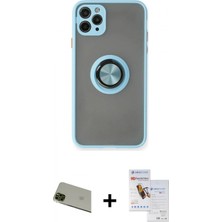 İlk El Grup Ieg™ iPhone 11 Pro Max Kılıf Yörünge Çizgi - Siyah Seramik Nano Ekran Koruyucu + Yeşil Rainbow Kamera Lens Koruma Cam