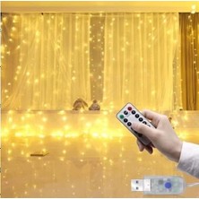 Derin Stok Tel Perde LED 3*3m 300 LED Gün Işığı