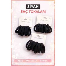 Tokacım43 Siyah renk 3 kart 18 adet lastik toka