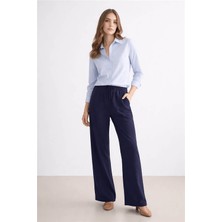Fashion Friends Geniş Paça Lacivert Kadın Pantolon 26Y0109K1