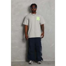 Secret Sita Erkek Baskılı Thirt Kısa Kol Bisiklet Yaka Regular Fit Rahat Kalıp Günlük Tişört  Gri