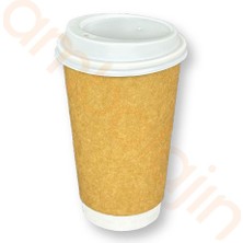 Ambalajın 16 Oz Double Wall Karton Bardak Beyaz Kapaklı – Dw Tek Kullanımlık Çift Katlı Kahve ve Çay Bardağı