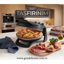 Gözdehome Erato Pizza Makinesi Taşfırınım Lahmacun Makinesi Doğal Taş Tabanlı Fırın Siyah