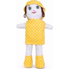 Sarı Puantiyeli Bez Bebek – Yumuşacık Sevimli Oyuncak -40CM